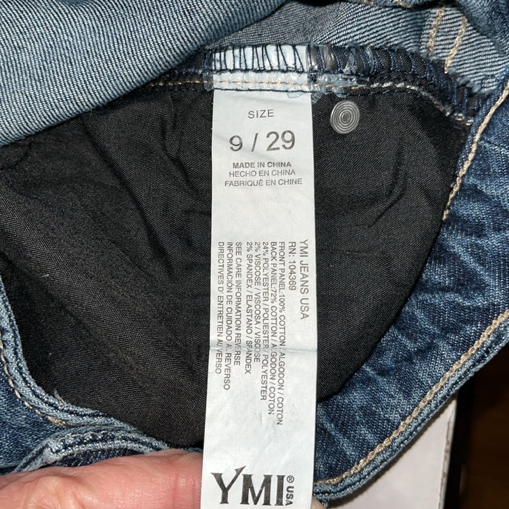 NWT YMI high rise hybrid distressed denim mom jeans dream collection Size 9 - Picture 10 of 10